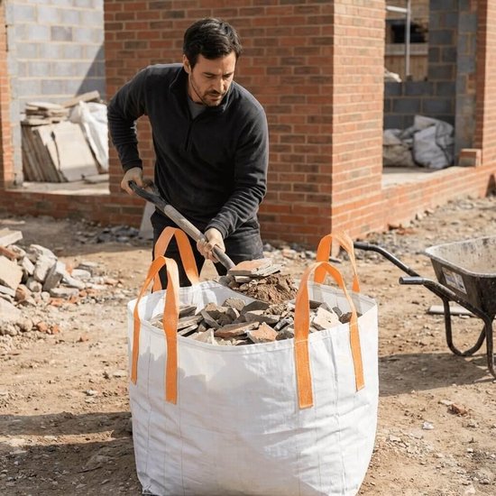 Lot de 5 sacs | Big Bag Vide 0.25m³ | Sac GRVS 65x65x65cm | Sac résistant | 4 sangles croisées