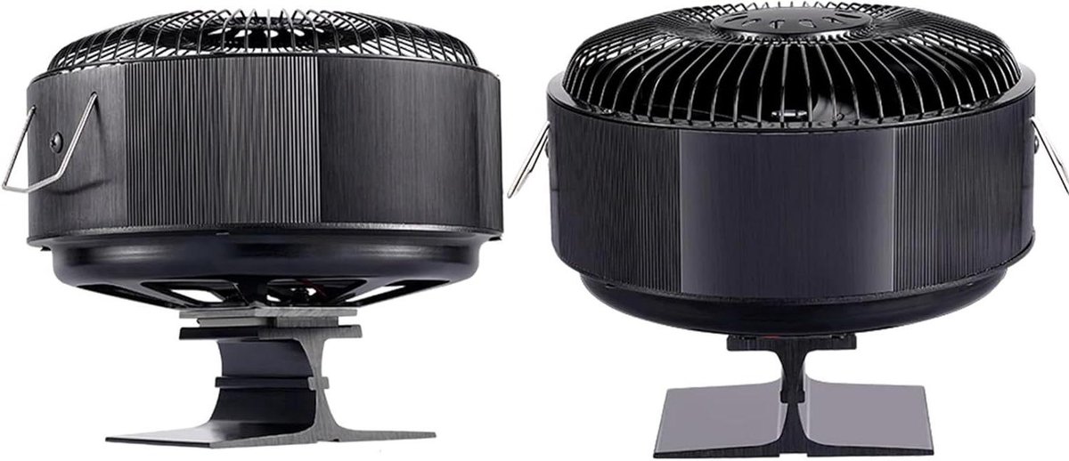 Kachelventilator - Haard ventilator - Warmte verspreiden - Warmte-aangedreven - 5 bladen - Zwart