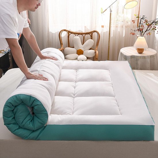 Opvouwbare Matras - Logeerbed Slaapmat - Comfortabel Slapen - 10cm Dikke Vulling - 120x200 cm - Wit Grijs — afbeelding 3