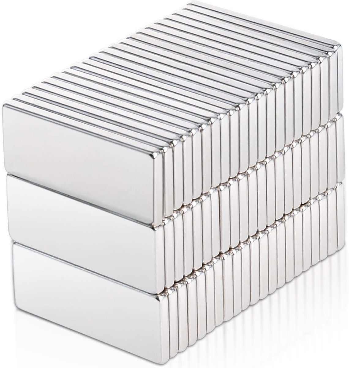 Dailygoods- Neodymium Magneten 60 Stuks - Sterke Magneten - Magneten Voor Magneetbord - Magneten Koelkast - Magneten Kantoor - Afmetingen 20 x 8 x 1,5 mm