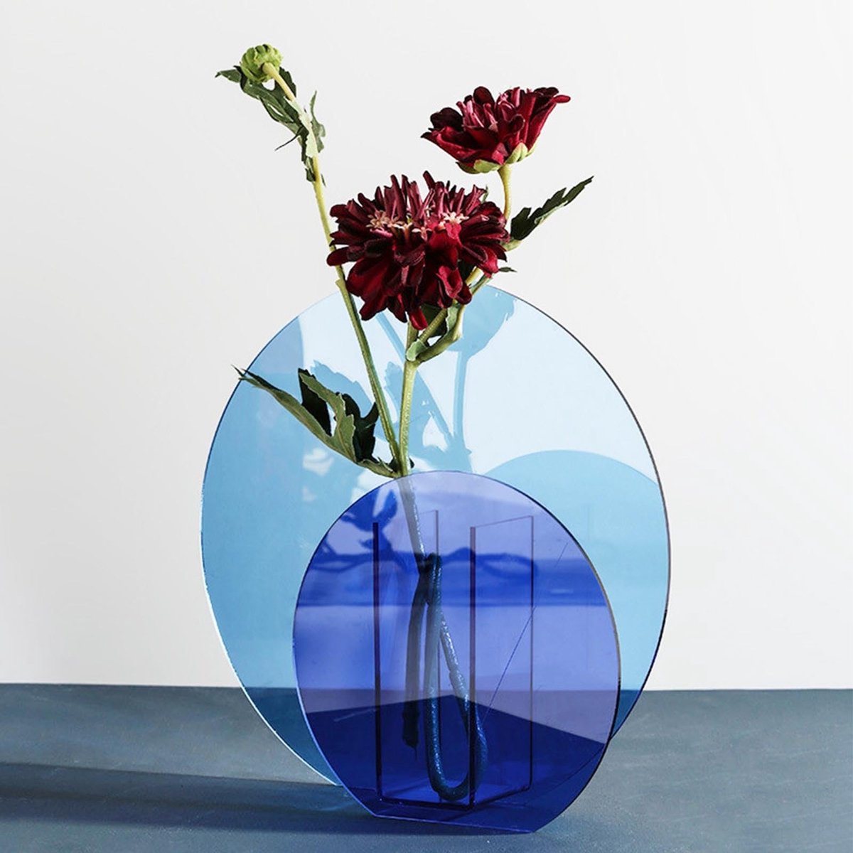 Dailygoods- Bloemenvaas Geometrisch Ontwerp - Acryl Vaas - Decoratieve Vazen - Stabiele Plaatsing - Duurzaam Materiaal - Voor Woonkamer Decor - Decoratievaas
