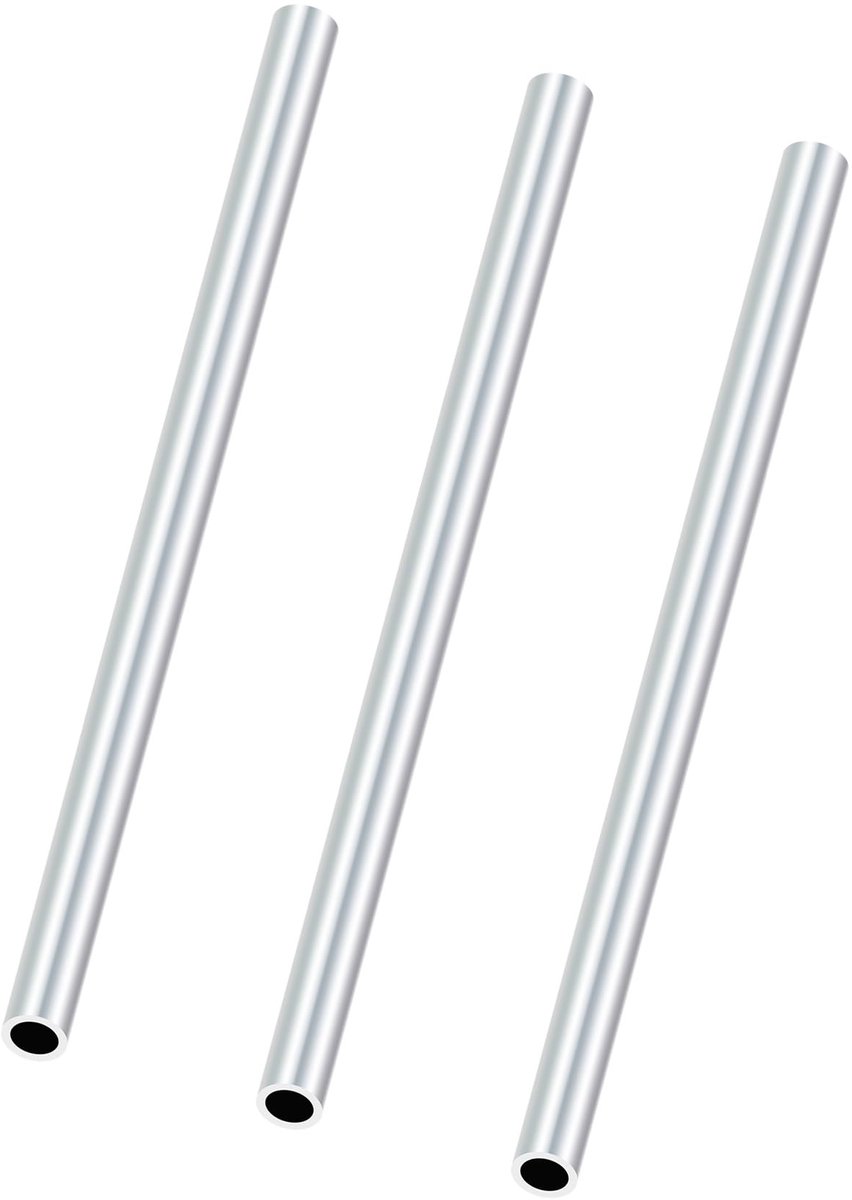 Dailygoods- Aluminium Buizen 5mm OD - 3mm ID - 150mm Lengte - 3 Stuks - Corrosiebestendig - Hoge Sterkte - Gemakkelijk te Bewerken - Aluminium Buis