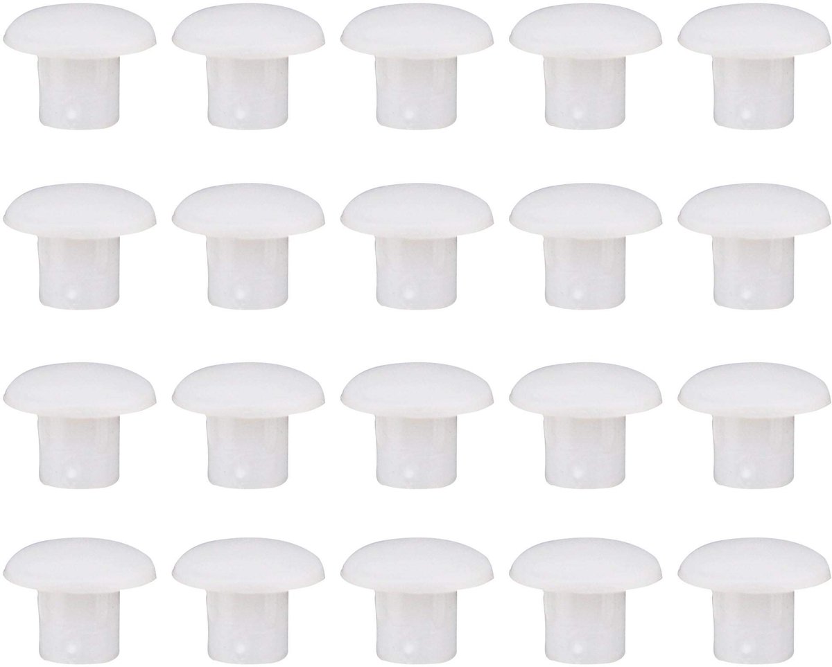 Dailygoods- Afdekkappen 250 stuks - Kunststof - Blindkappen - Gatgrootte 5 mm - Hoge weerstand - Lange levensduur - Ribbelstructuur voor grip - Gatdoppen