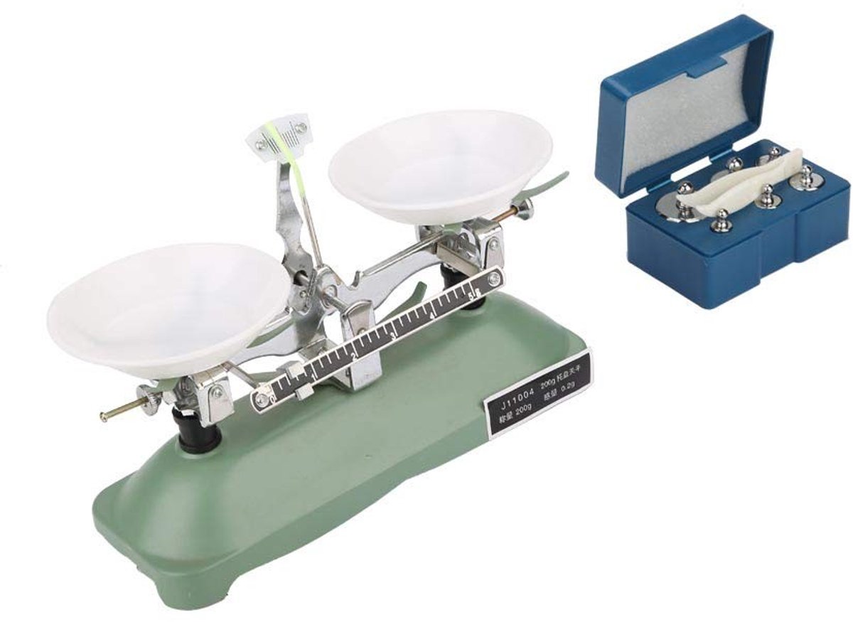 Dailygoods- Leerlingweegschaal met Gewichten - Laboratorium Weegschaal - Nauwkeurige Meting - Leermiddel Fysica/Chemie - Handzaam en Lichtgewicht - Hoogwaardige Kwaliteit