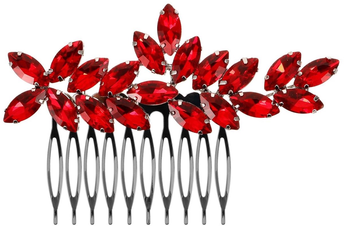 Dailygoods- Haarkam Glinsterend - Zijkam - Haaraccessoires Bruiloft - Haarsieraad Bruid - Strass - Elegant Design - Comfortabel Gebruik