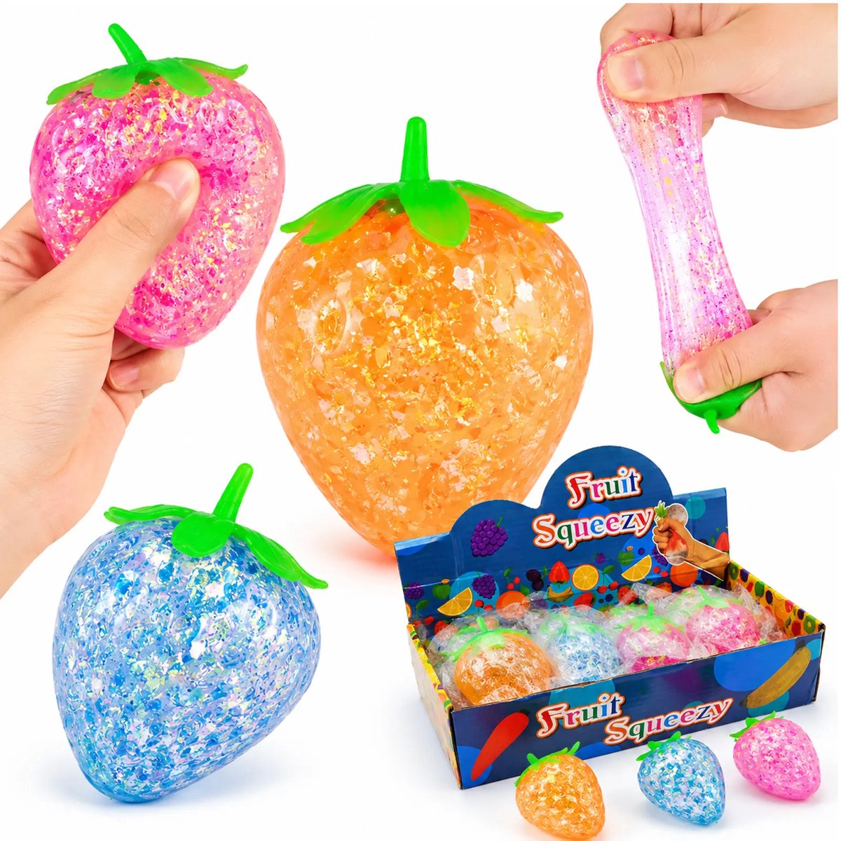 Squishy Maltose aardbei speelgoed - 1 exemplaar - Slow Rising - Fidget Toys - 6 cm