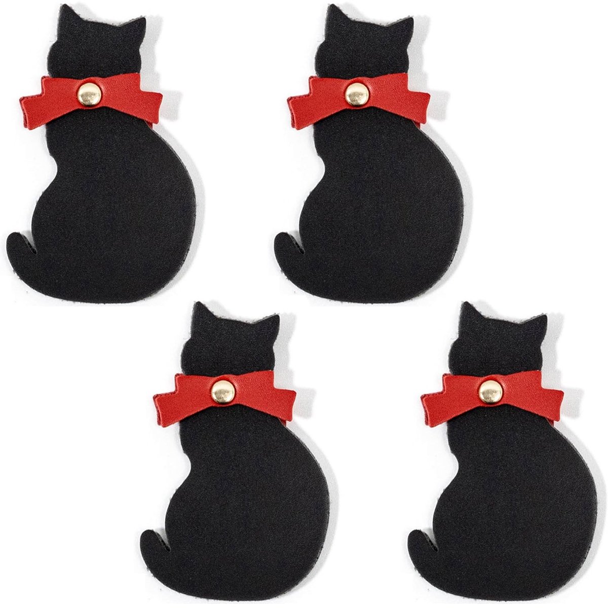 Dailygoods- Bladwijzer Driedimensionaal - Kattenbladwijzer - Magnetische Bladwijzer - Cadeau - PU Leer - 4 Stuks - 7 x 4,5 cm - Boekmarker