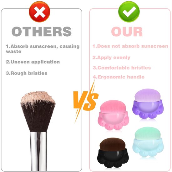 Dailygoods - 4 Stuks Zonnebrandcrème Applicator Borstels voor Kinderen van Dailygoods — afbeelding 3