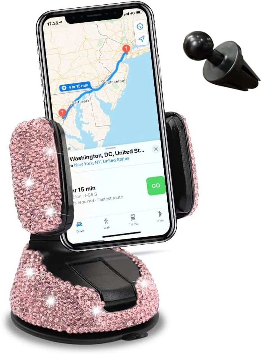 Dailygoods - Glamour Autotelefoonhouder met Strass en Magnetische Bevestiging