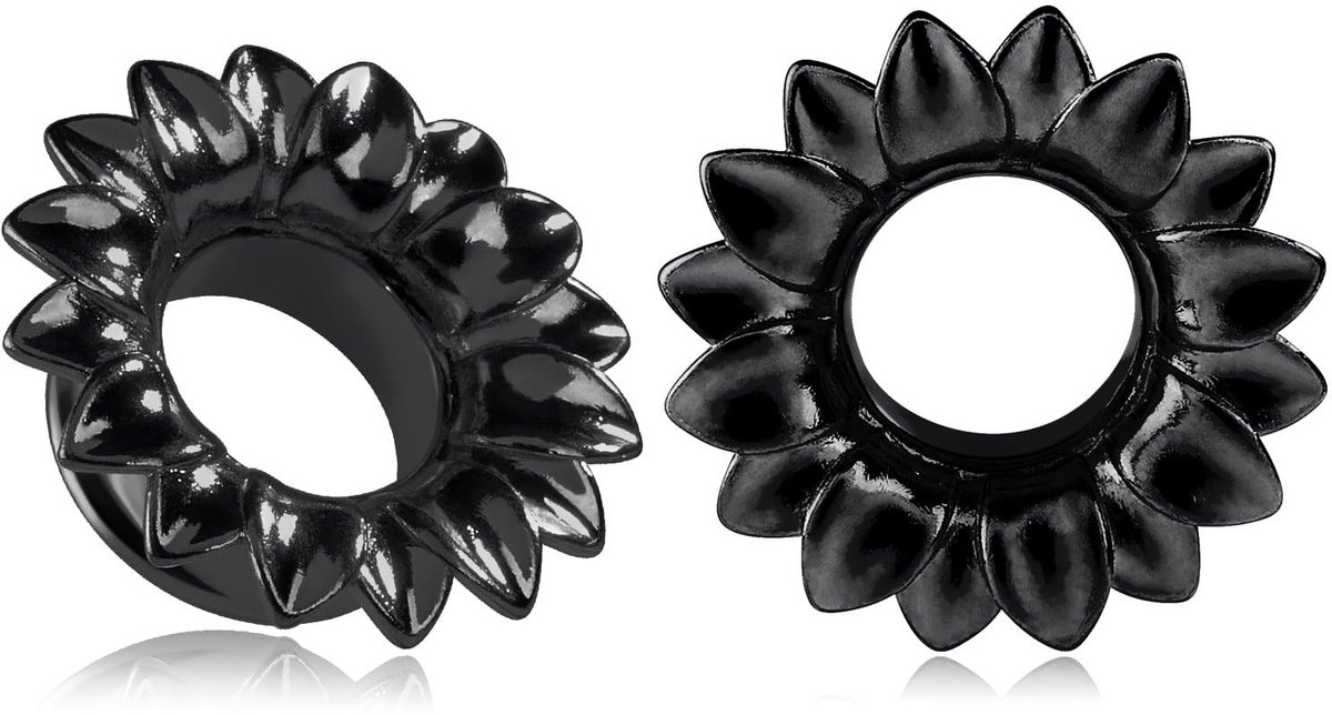 Dailygoods - Roestvrij Stalen Oortunnels in Bloemvorm voor Piercings