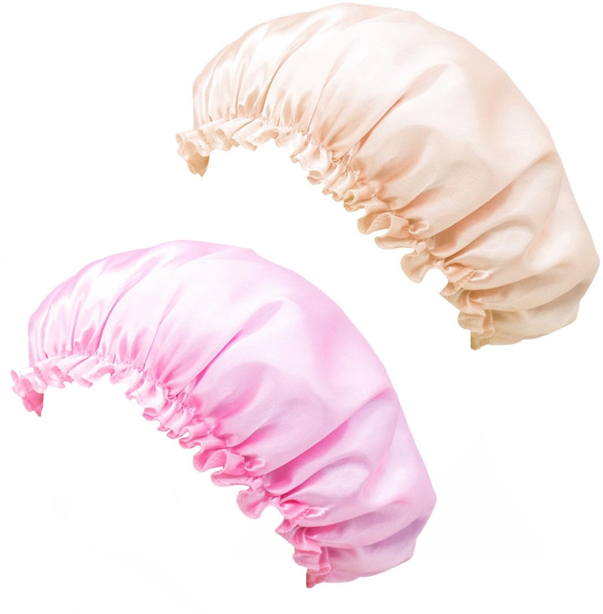 Dailygoods - Set van 2 Satijnen Douchemutsen voor Vrouwen