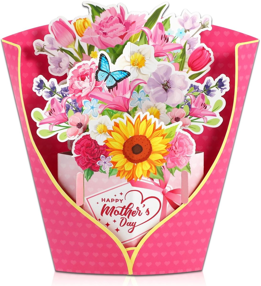 Dailygoods - 3D Pop-up Kaart voor Moederdag met Bloemenboeket