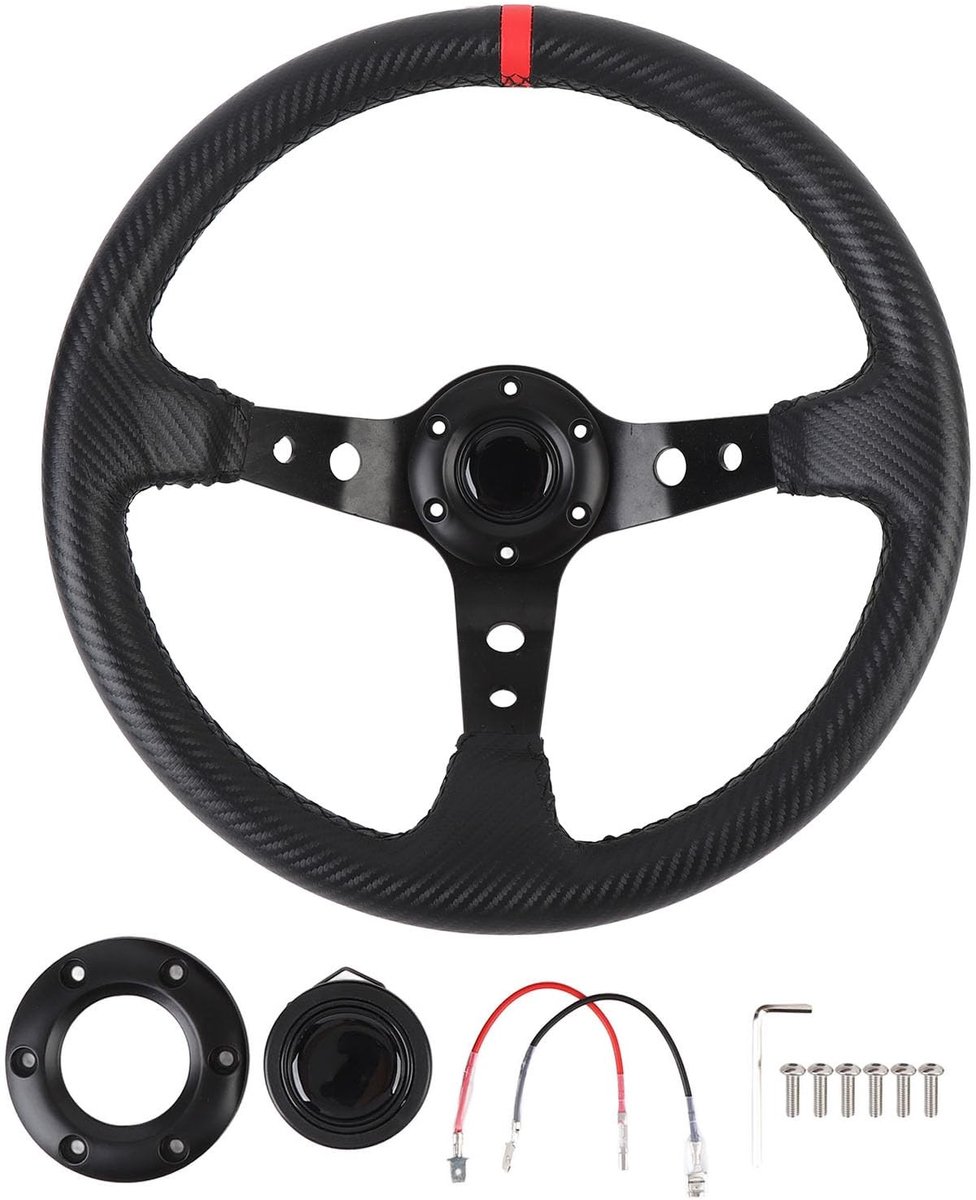 Dailygoods - 14 Inch Autoracestuur in Koolstofvezellook