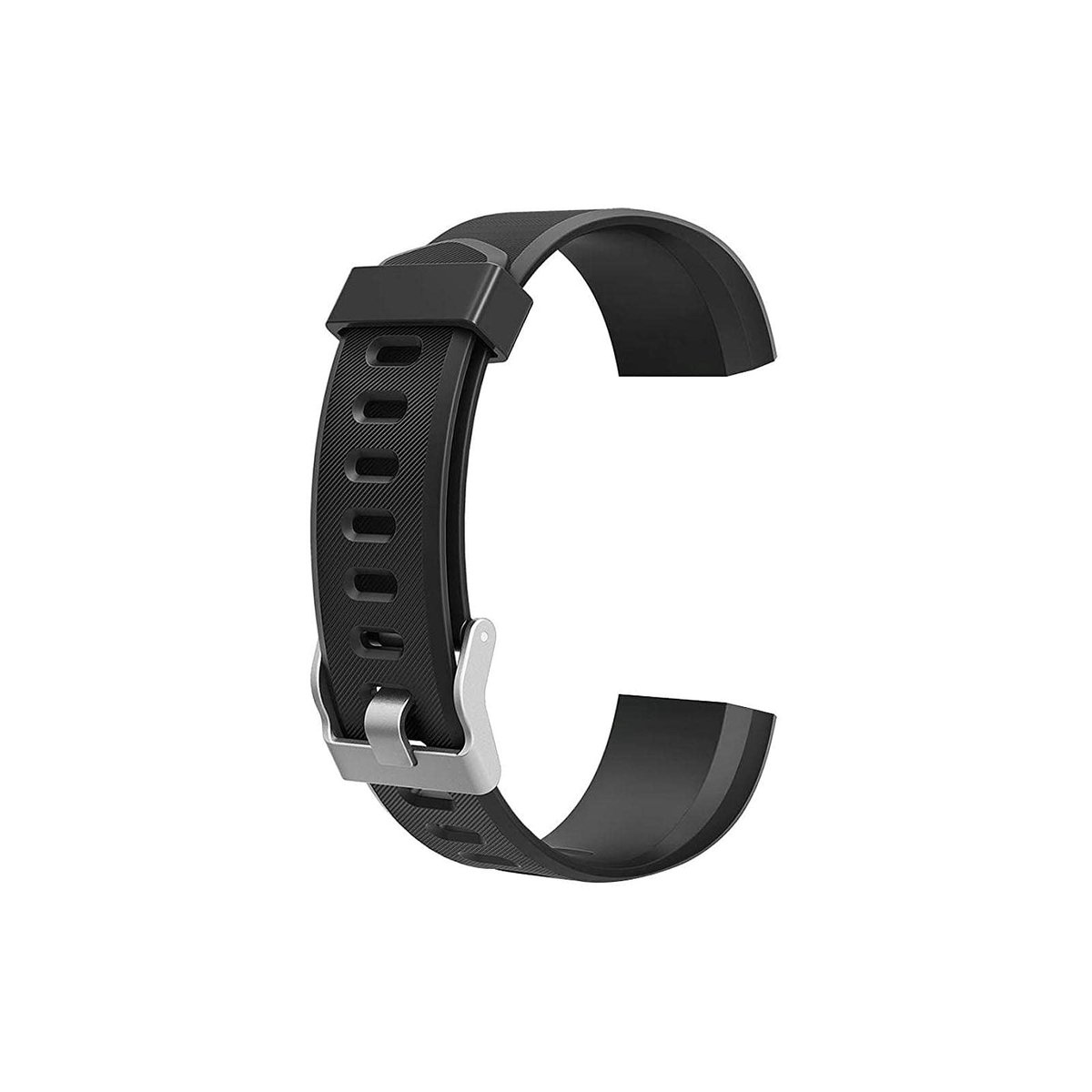 Dailygoods - Dailygoody - Siliconen Horlogeband - Vervangband voor Smartwatch - Zwart - Quick Release - Geschikt voor Polsmaten 170-225 mm - ID115Plus HR