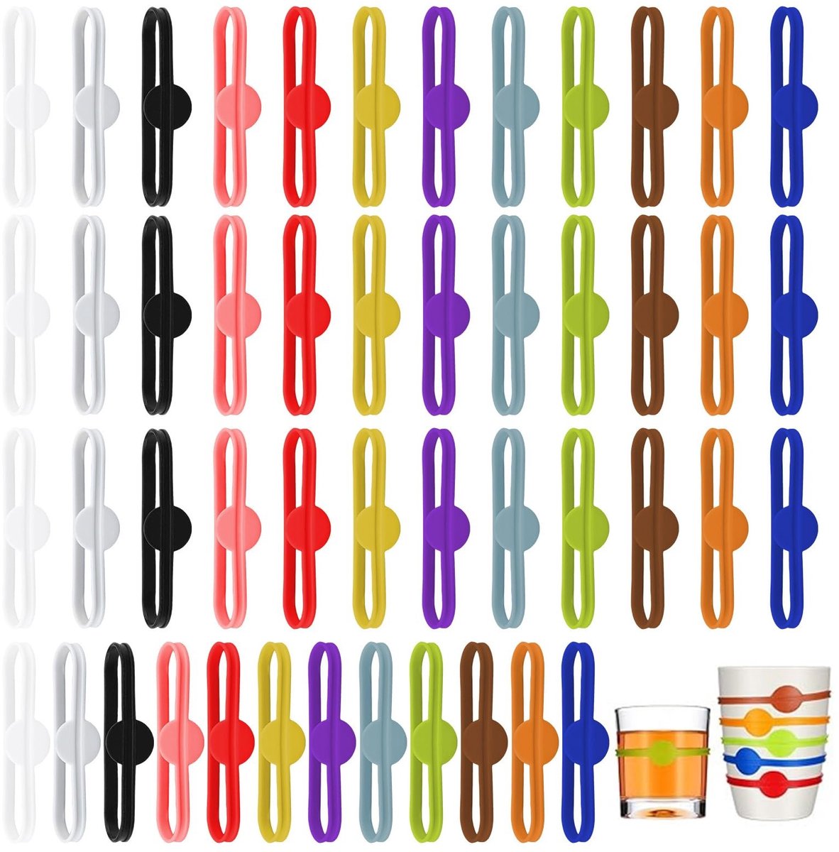 Dailygoods - 48 Stuks Herbruikbare Glas Markeer Stiften voor Feesten