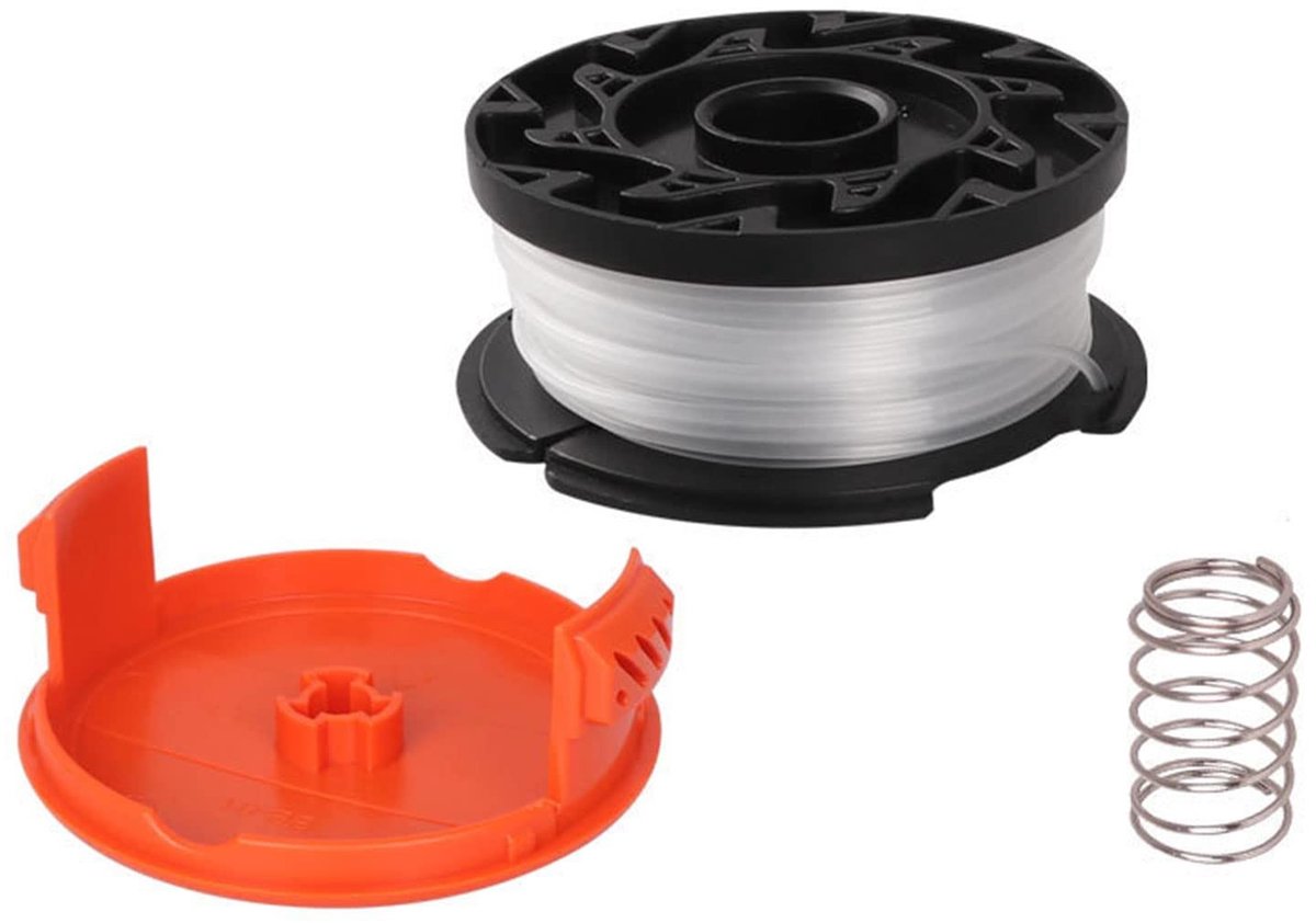 Dailygoods - Dailygoody - Grastrimmer spoel - Reservespoel en draad - Duurzame kwaliteit - Oranje - Trimmer draadspoel - Geschikt voor Black Decker grastrimme