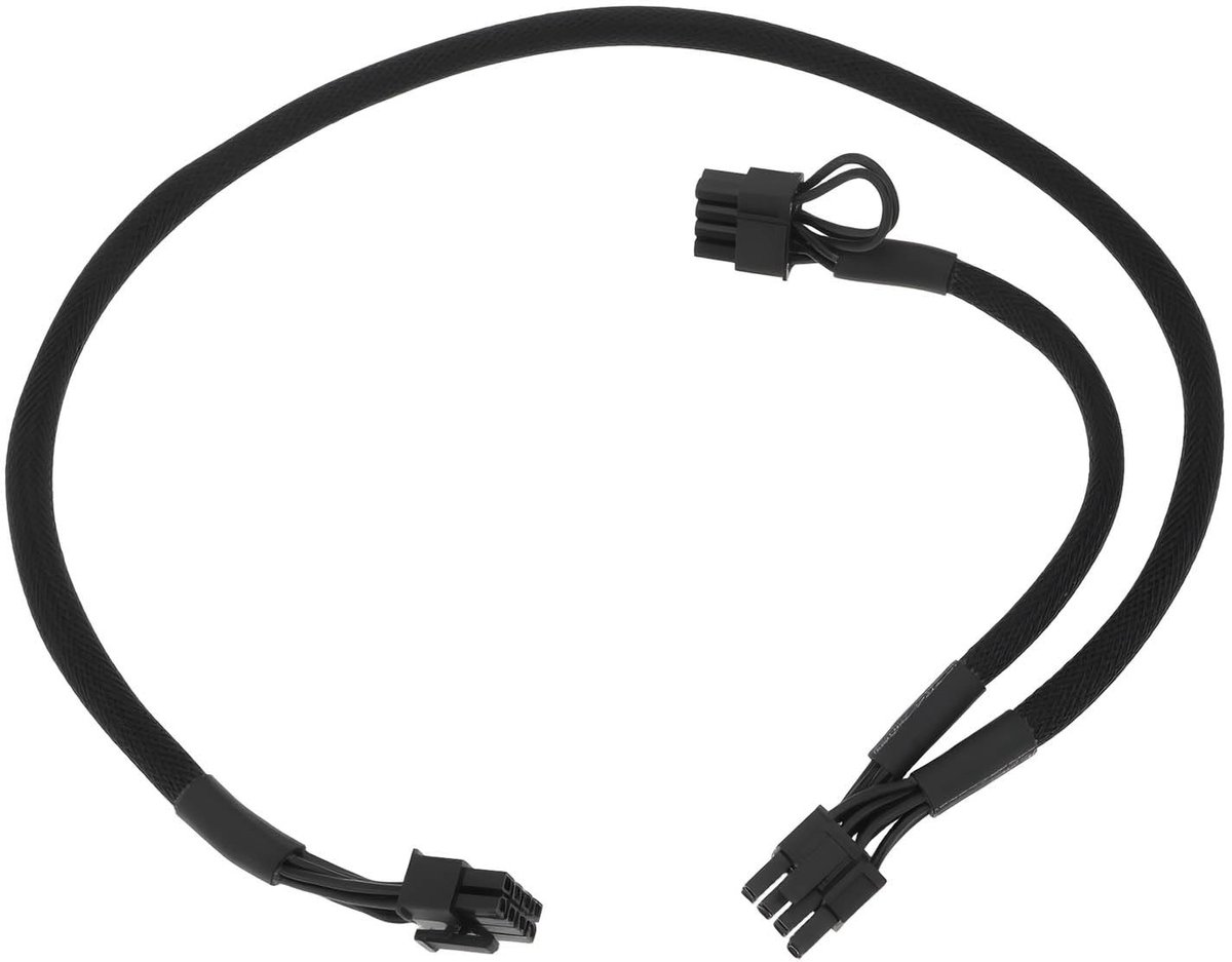 Dailygoods - Modulaire Voedingskabel 8-Pin naar Dual PCIe 6+2 Pin voor Grafische Kaarten