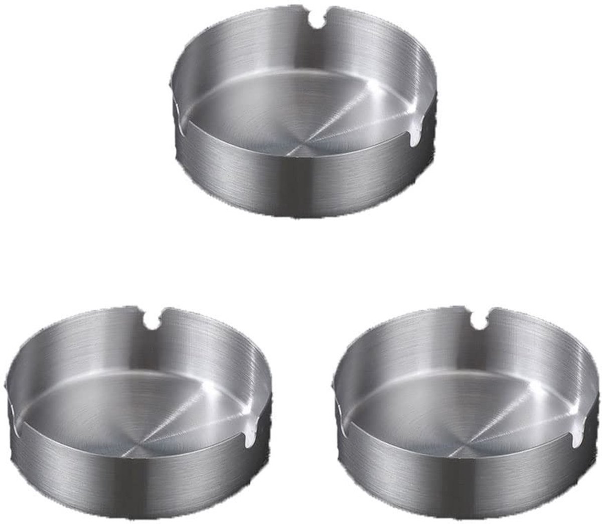 Cosensi - Dailygoods - Roestvrijstalen Asbak Set van 3 Stuks