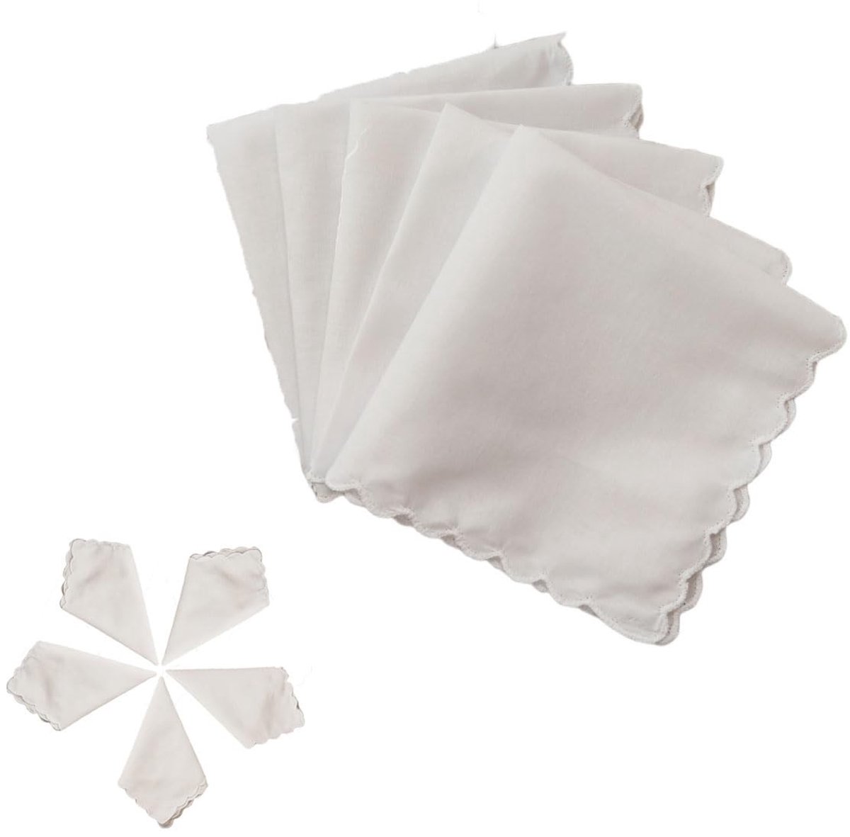 Dailygoods - Witte Zakdoeken van Zacht Katoen