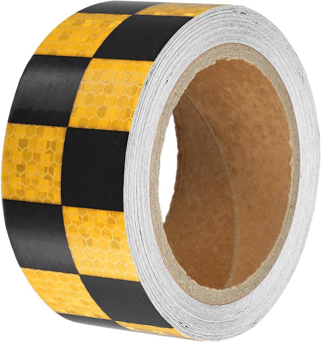 Dailygoods - Reflecterende Tape 5cm x 10m Geel en Zwart voor Veiligheidswaarschuwing