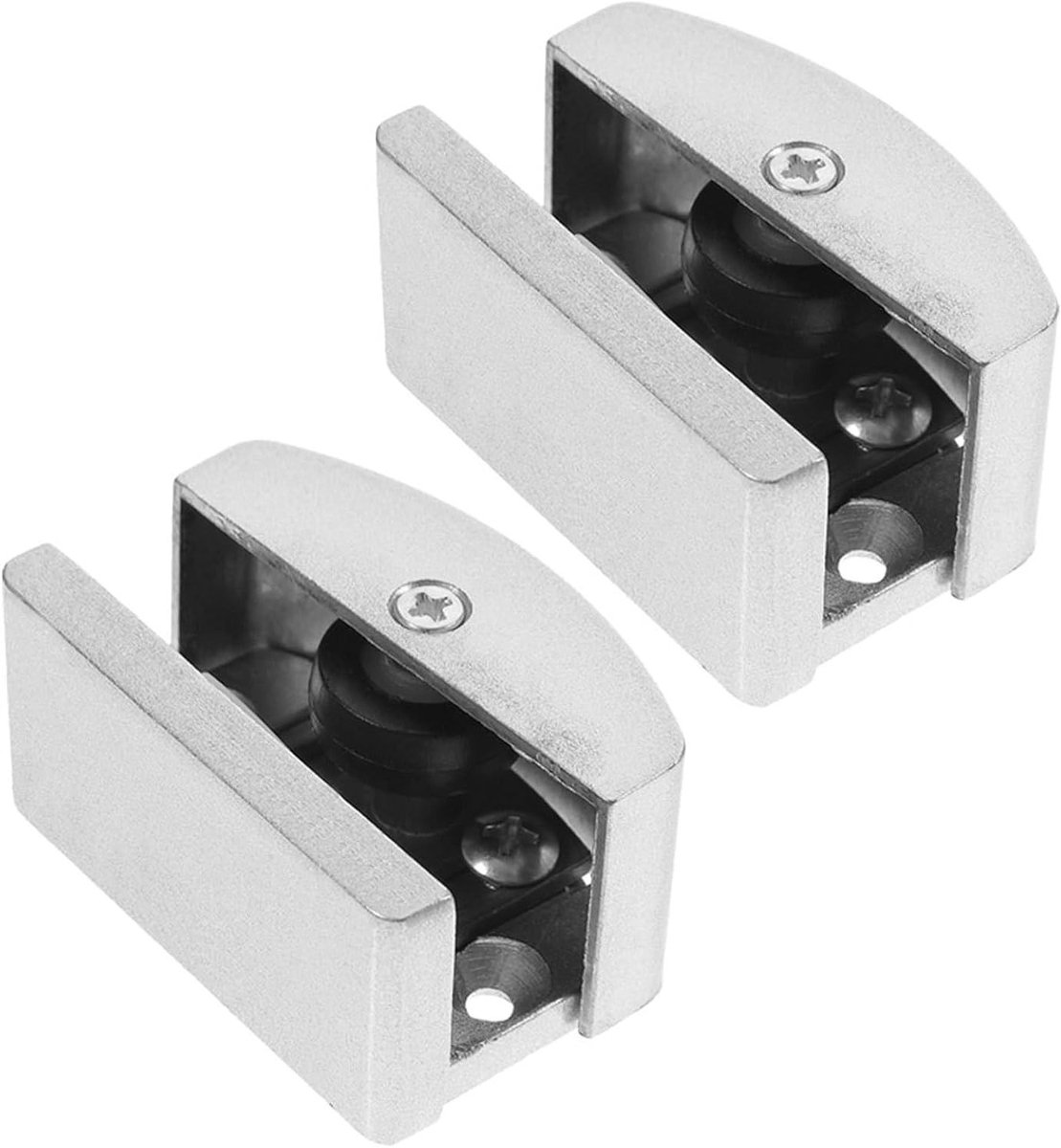 2 x Deurstopper van Glas en Rubber, Ideaal voor Douchedeuren, Voorkomt Sluiten en Beschadigen
