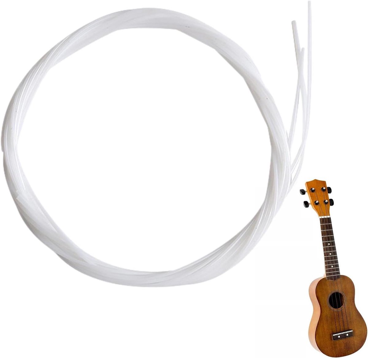 Ukelelesnaren Set - Nylon Snaren - Muziek Maken - Helder Geluid - 4 Stuks - Wit