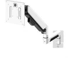 Monitor Arm - Gasveer Standaard - Ergonomisch Werken - Volledige Bewegingsvrijheid - 10-32 Inch - Wit