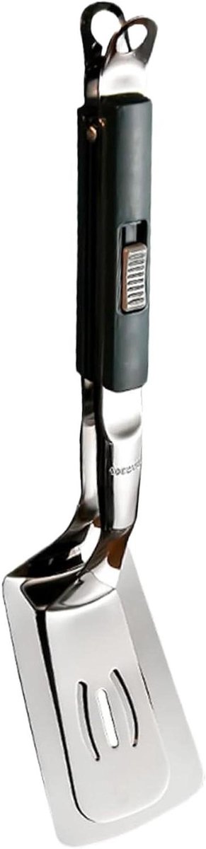 Barbecuetang Spatel - Voedselschep Klem - Koken en Grillen - Roestvrij Staal - 29 cm - Groen