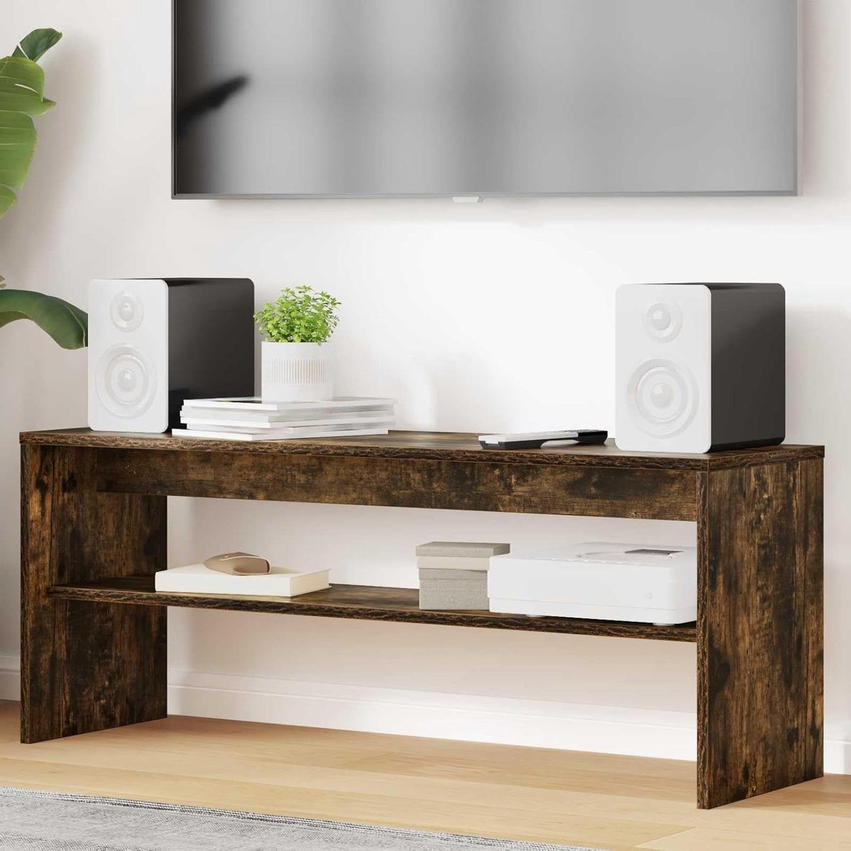 Tv meubel - Mediameubel Kast - Media Opslag - Elegante Houttextuur - 100 cm Breed - Rookeiken
