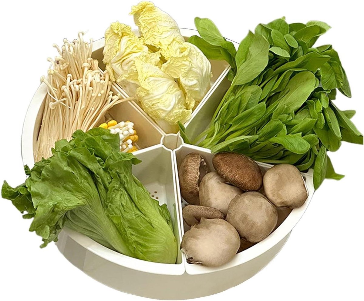 Roterend Dienblad - Opbergdoos - Keuken Organiseren - Praktische Afvoer - 31.5 cm - Wit