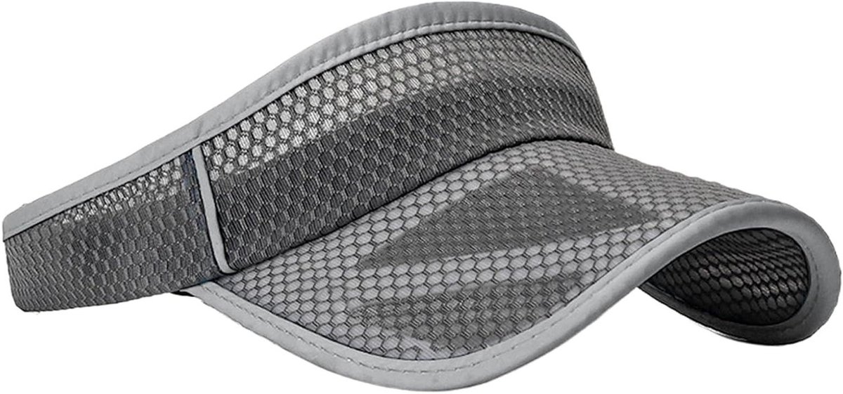 Zonnevizier Dames - Zonnehoed - Bescherming tegen zon - Verlengde rand - 55-60 cm - Donkergrijs