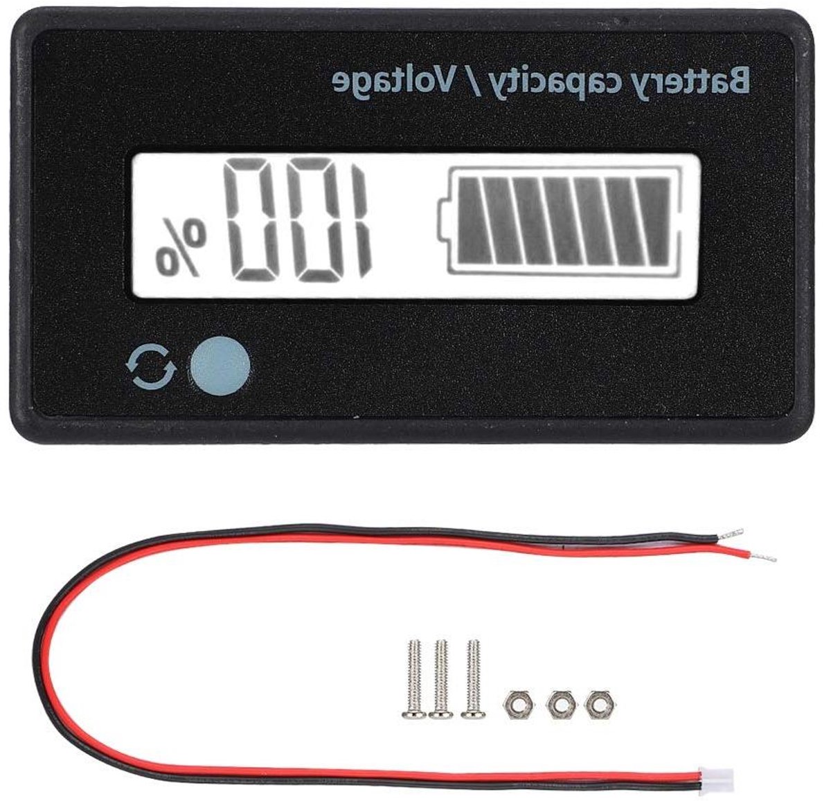 Batterij Indicator - Capaciteitsmeter - Voltage Controleren - LED Alarm - 12-84V - Wit