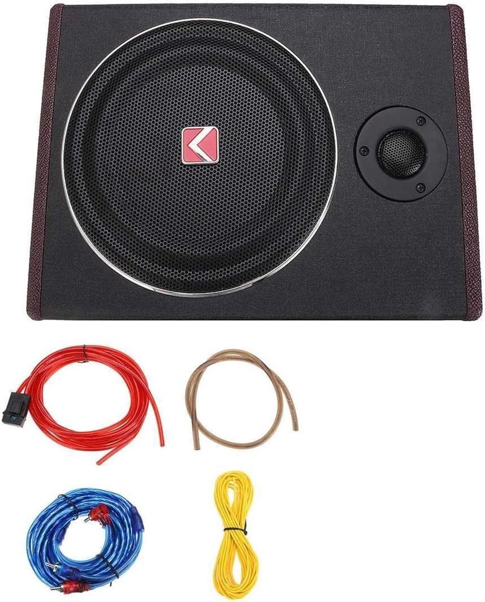 Auto Versterker - Subwoofer Speaker - Muziek Geluid - Ultradun Ontwerp - 600W - Zwart