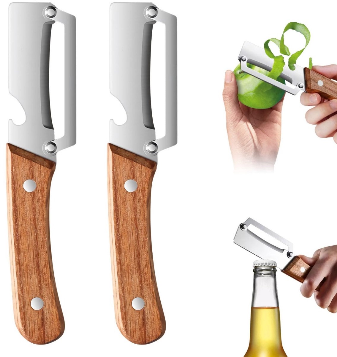 Cuhostki Multifunctionele Schiller - Houten Handvat - 19x4x9,5cm - Houtkleur - Keuken & Buiten