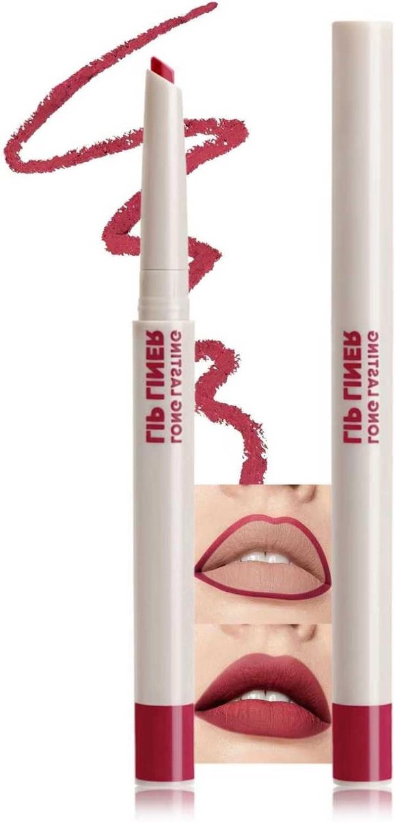 Lippotlood 2-in-1 - Draaibare Lipliner - Gedefinieerde Lippen - Waterbestendig Veegvast - 3 mm Punt - Rose