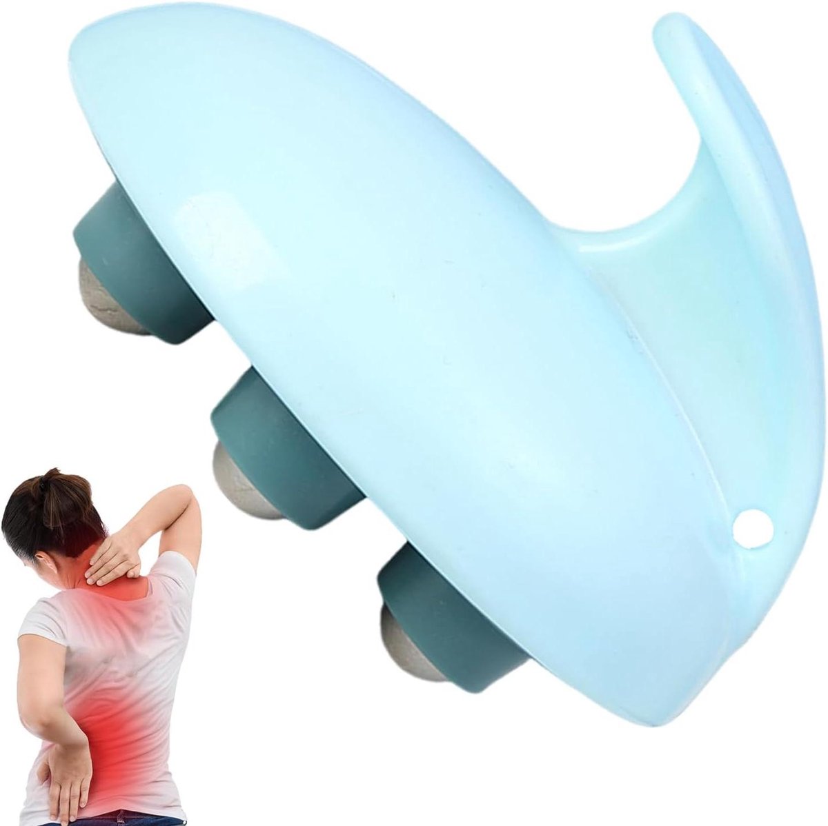Hand Roller Massager - Massagebal - Spierontspanning - Zeven Rollende Kralen - 115 cm - Zwart