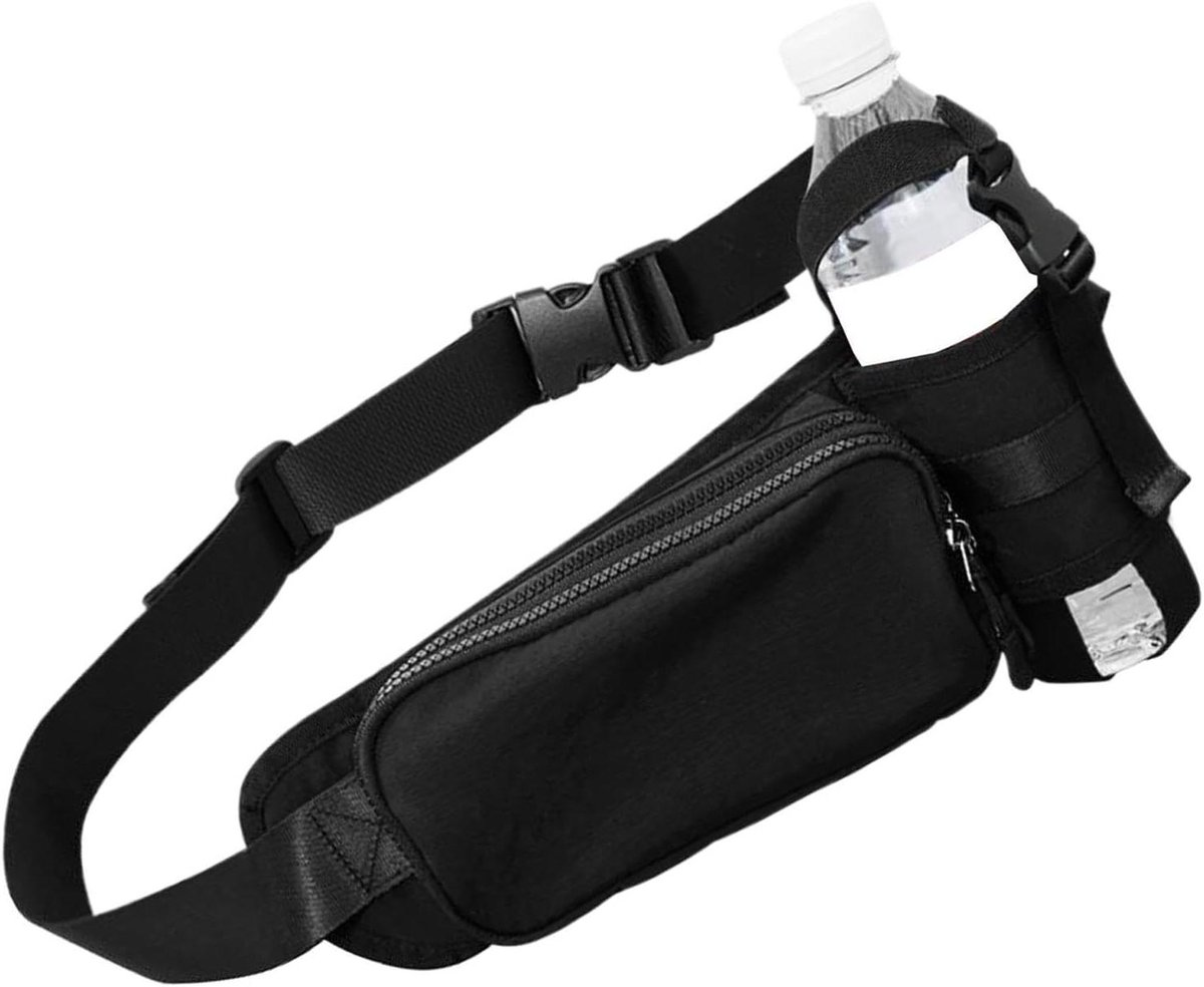 Heuptas met bidonhouder - Heuppakket Sporttas - Outdoor Activiteiten - Waterdicht en Ademend - 15.35 inch lengte - Zwart