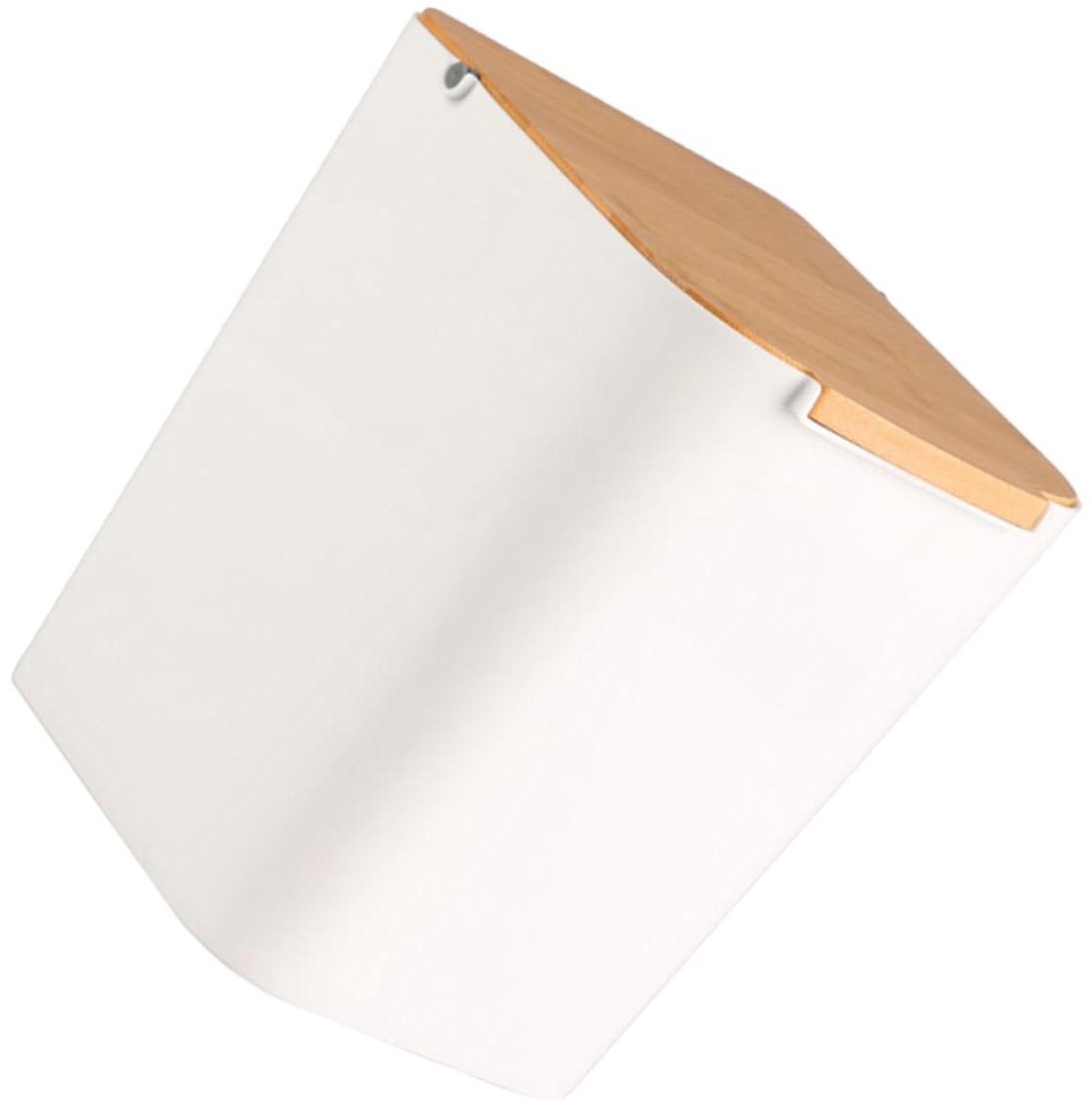 Prullenbak met Deksel - Afvalbak Stijlvol - Afval Opbergen - Drukmechanisme Deksel - 24 cm Hoog - Wit