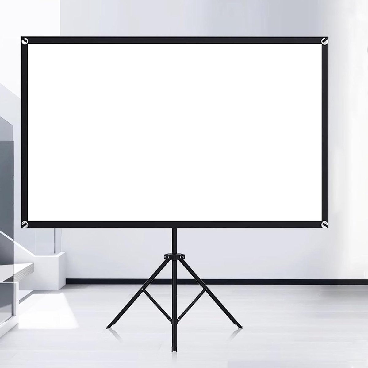 Projectiescherm Met Standaard - Buitenprojectiescherm Statief - Thuisbioscoop Films - Kreukvrij Ontwerp - 60 72 Inch - Wit