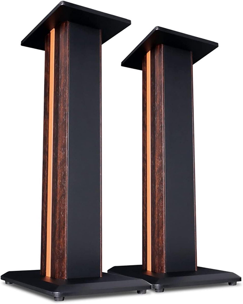 Luidspreker Standaard - Boekenplank Frame - Muziek Luisteren - Draadbeheer - Tot 90 cm - Walnoot