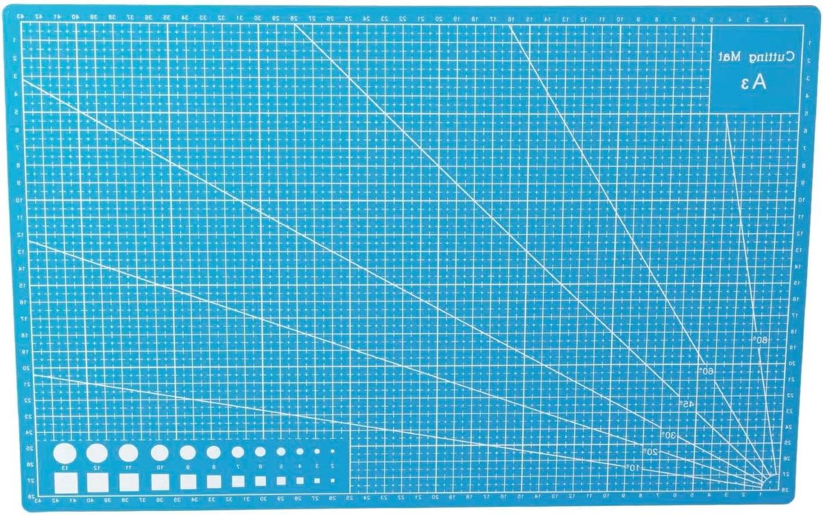 Zelfherstellende Snijmat - Hobby Snijplank - Hobby Werk - Raster Lijnen - A3 Formaat - Blauw