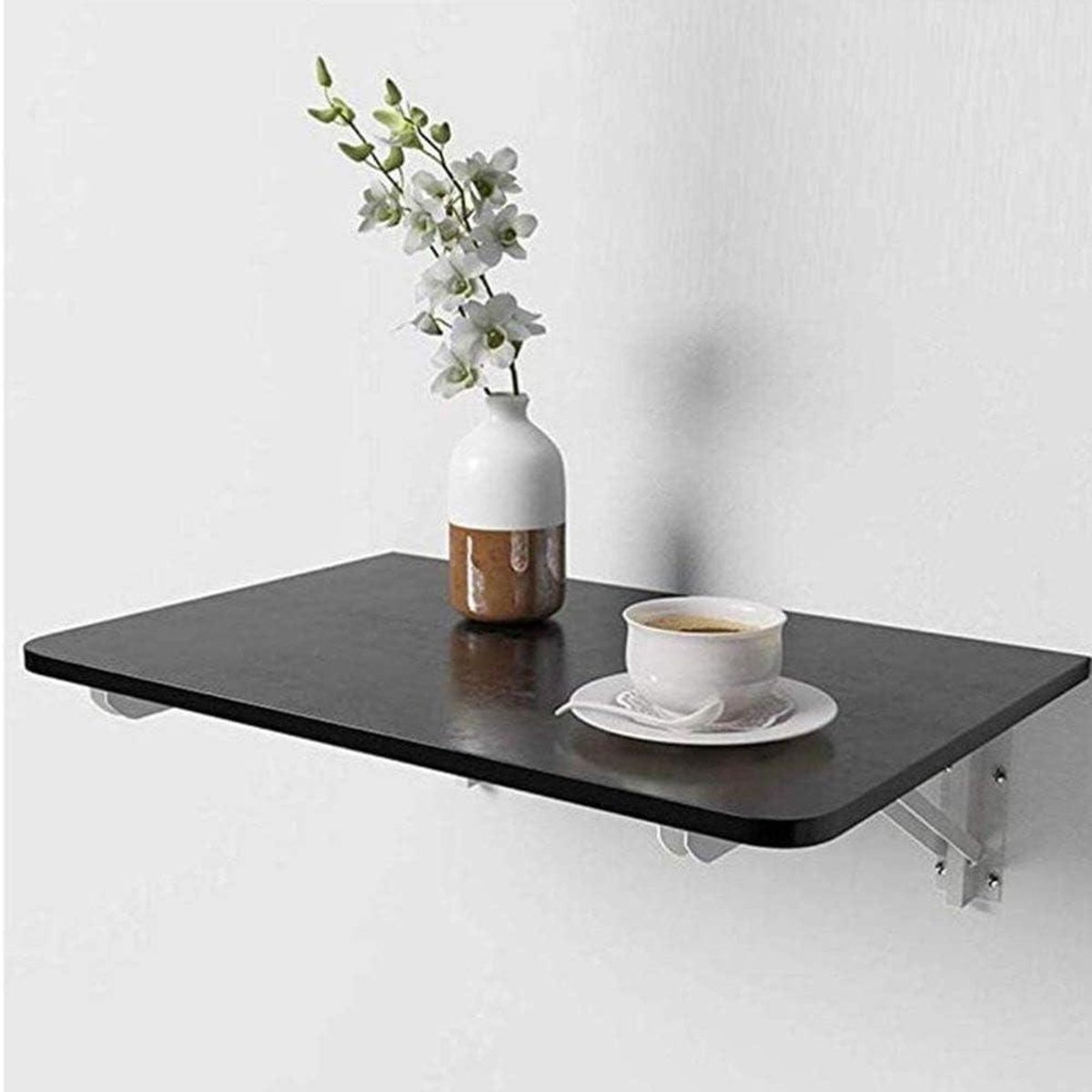 Wandbureau Opvouwbaar - Klaptafel - Ruimte Besparen - Stevige Beugel - 60x40cm - Zwart