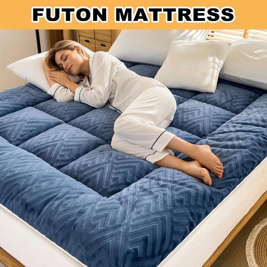 Japanse Vloermatras - Opvouwbare Futon - Comfortabel Slapen - Ruimtebesparend Ontwerp - 200 x 220 cm - Grijs — afbeelding 3