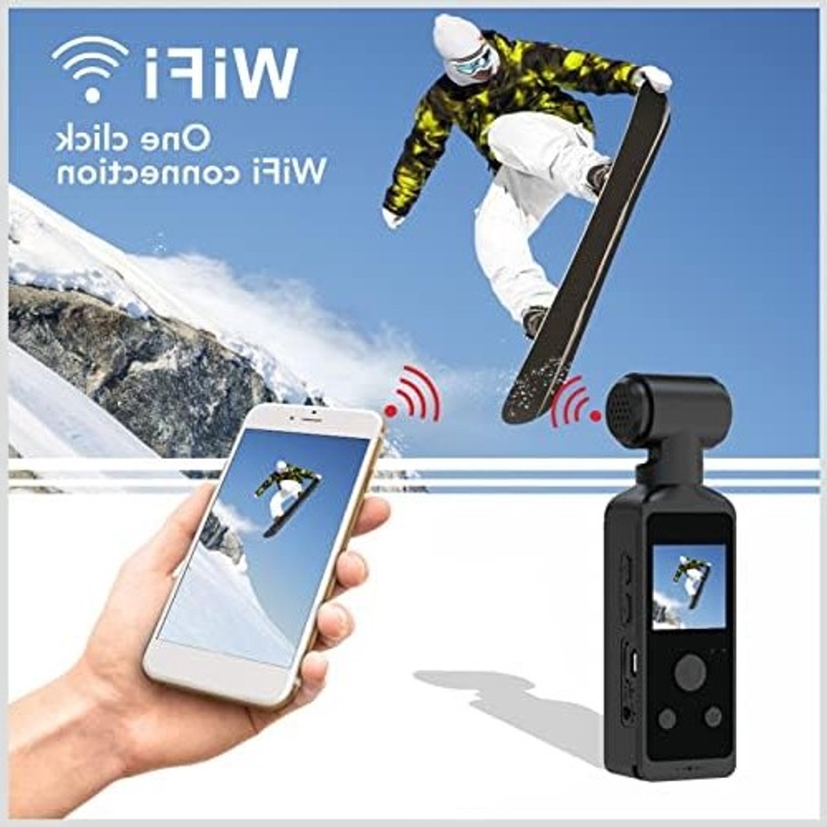 16MP Actiecamera met 30FPS, WiFi, Anti-trilling, 1.3 Inch HD LCD, Microfoon, Clipbeugel en 30M Waterdichte Behuizing voor Avontuurlijke Opnames