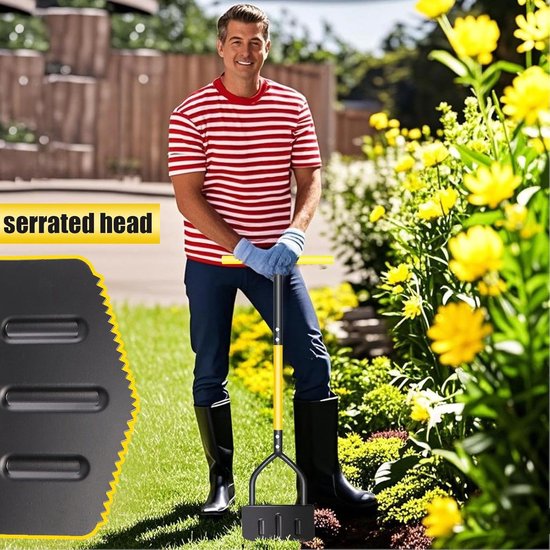 Gazonrand Snijder - Tuinrand Gereedschap - Strakke Gazonranden - Gekartelde Rand Staal - 106 x 22 cm - Meerkleurig van Merkloos	 — afbeelding 3