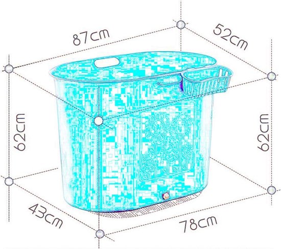 Portable Bathtub Adult Folding Bathtub, adult bath tub, children's bathtub, household thick tub, baby swimming pool (87×52×62 cm) — afbeelding 5