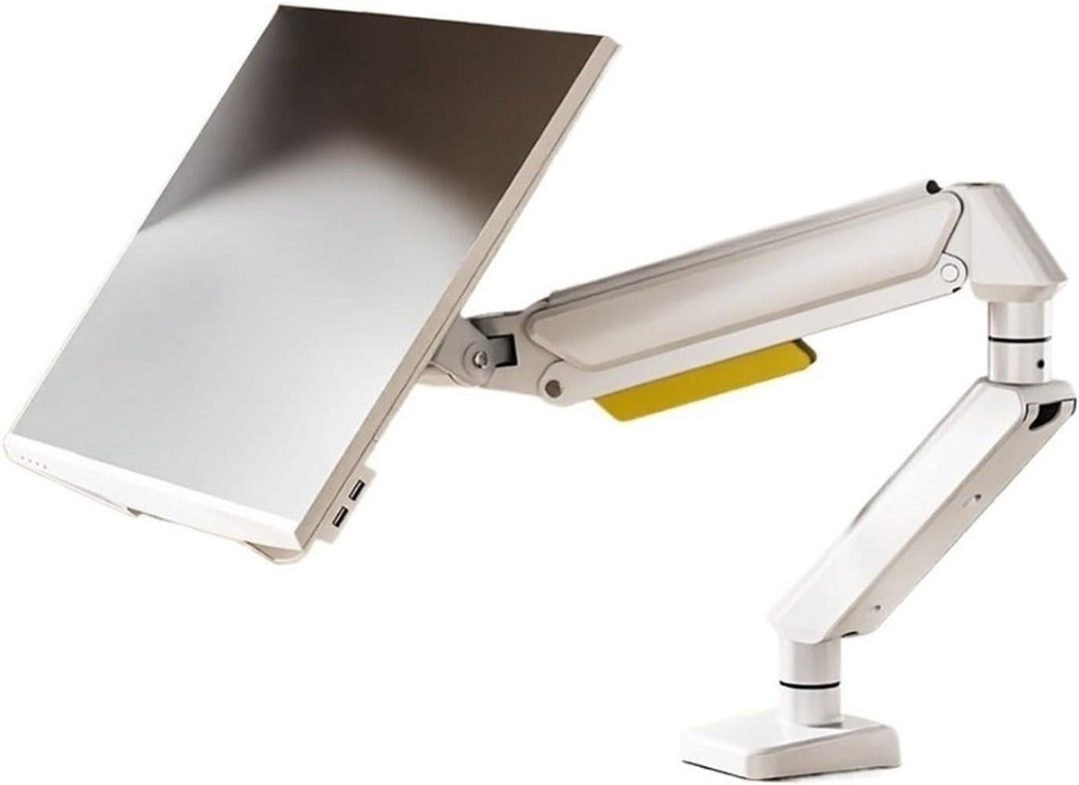 Monitor Arm - Scherm Standaard - Ergonomisch Werken - Pneumatische Veer - Tot 32 Inch - Wit