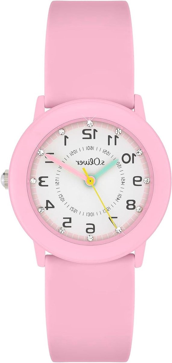 Kinderhorloge - Polshorloge Meisjes - Dagelijks Gebruik - Krasbestendig Glas - 29 mm - Roze