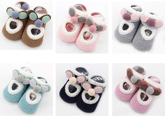 Babysokken 6 Pack - Antislip Sokjes - Warm & Veilig - Coral Fleece - 0-3 Jaar - Meerdere Kleuren — afbeelding 5