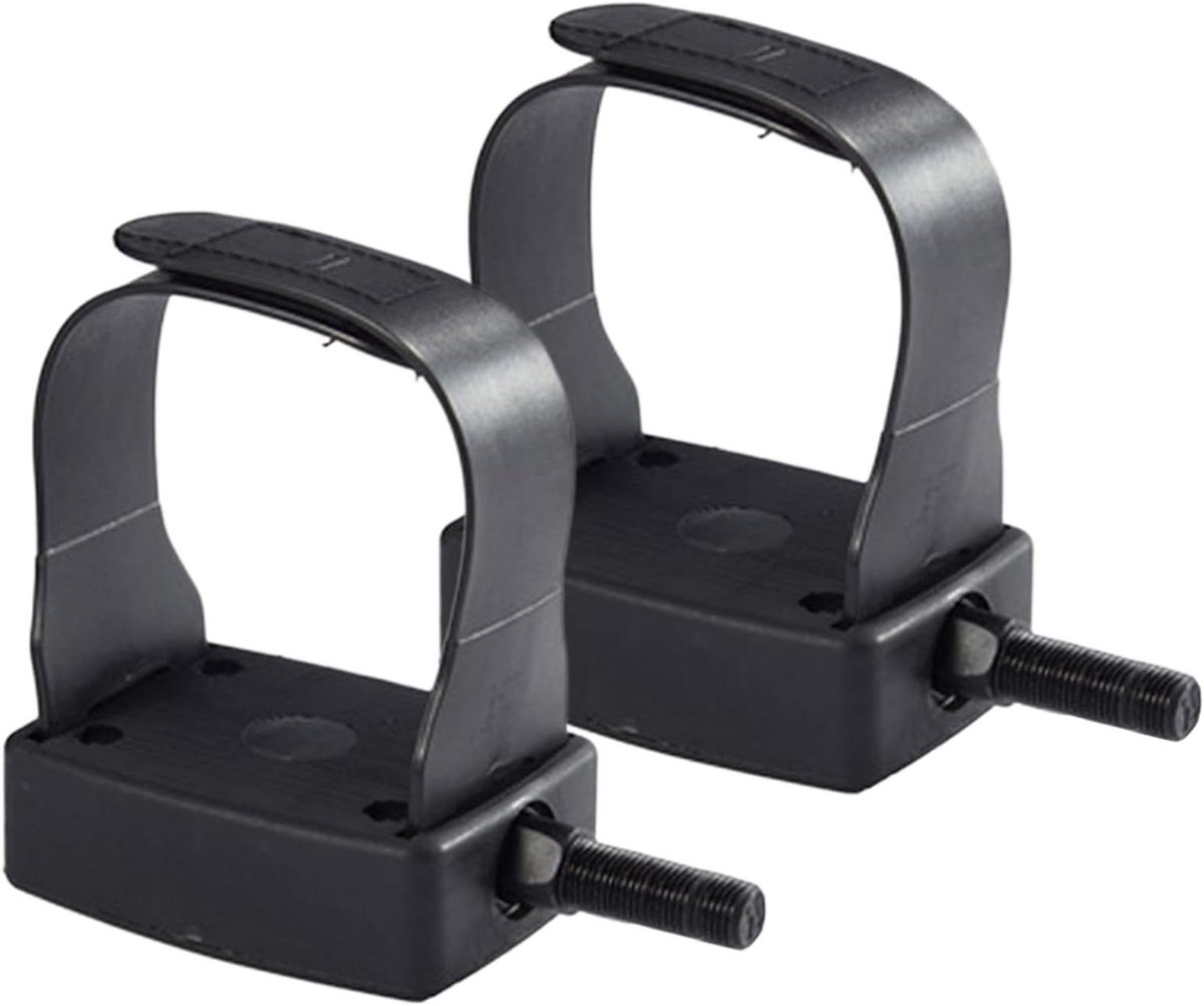 Hometrainer Pedalen - Fiets Accessoires - Indoor Fitness - Verstelbare Banden - Set van 2 - Zwart